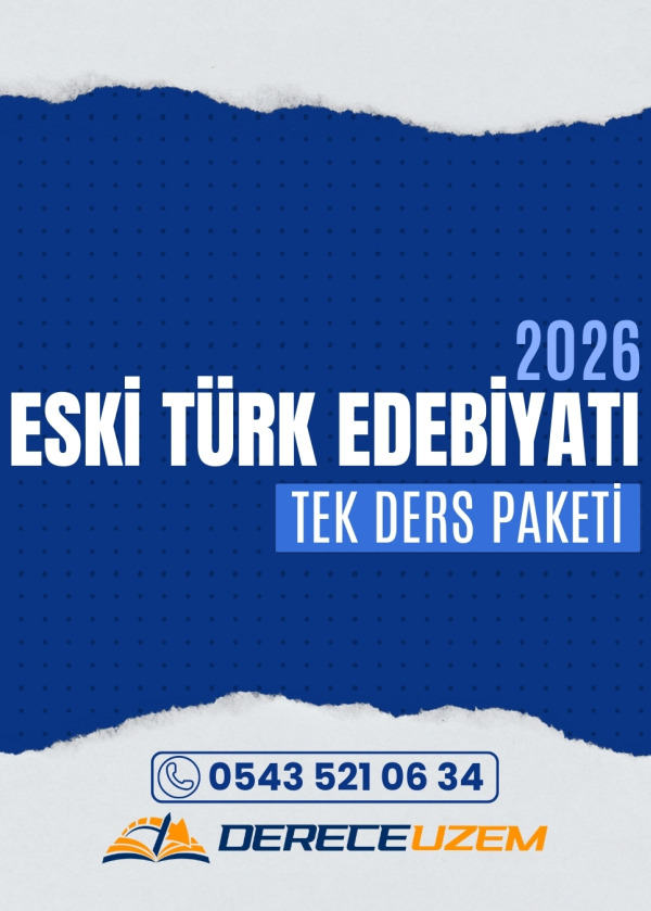 2026 Eski Türk Edebiyatı Tek Ders ( Sınırlı Kontenjan)