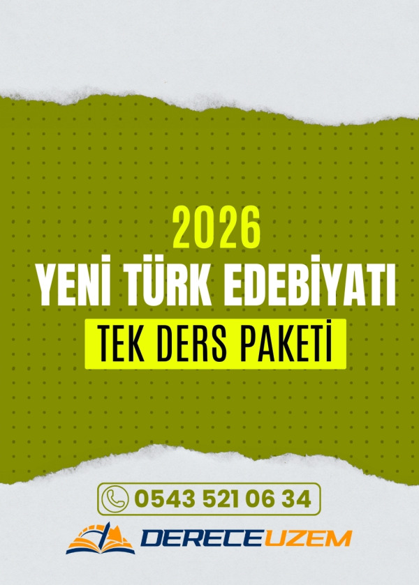 2026 Yeni Türk Edebiyatı Tek Ders (Sınırlı Kontenjan)